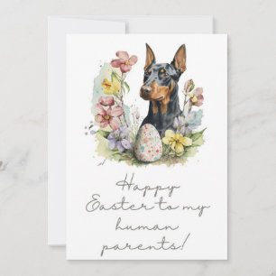 Carte de vœux de Pâques 5 x 7 pour Dobermann Pinsc