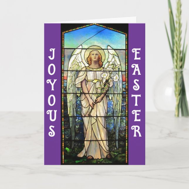 Carte de voeux de Pâques Angel en Verre Trait (Devant)