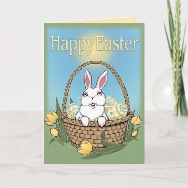 Carte de voeux de Pâques Carte Bunny personnalisée (Devant)