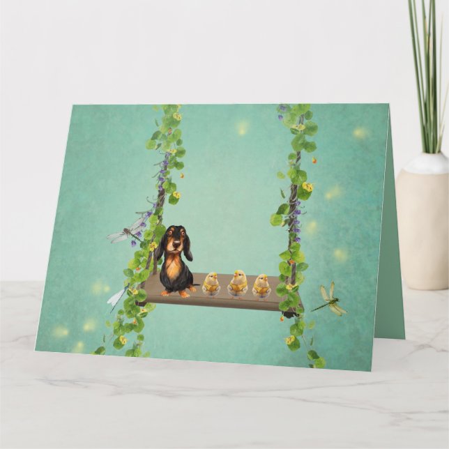 Carte de voeux de Pâques Dachshund (Devant)