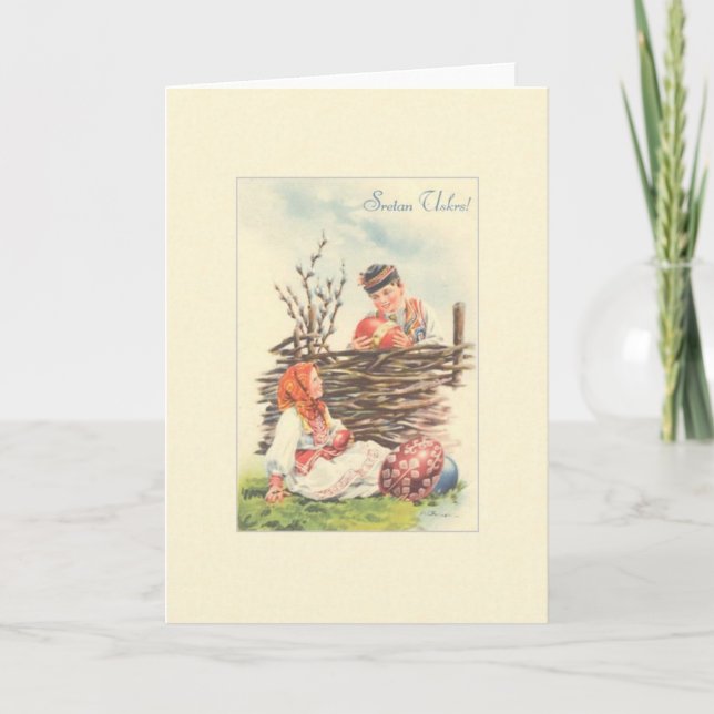 Carte de voeux de Pâques de Sretan en croate vinta (Devant)