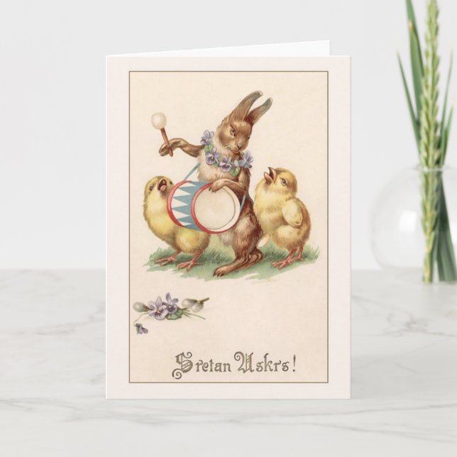 Carte de voeux de Pâques de Sretan en croate vinta (Devant)