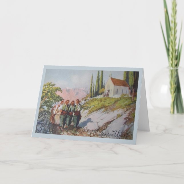 Carte de voeux de Pâques de Sretan en croate vinta (Devant)