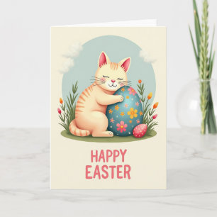 Carte de vœux de Pâques Kitty mignonne