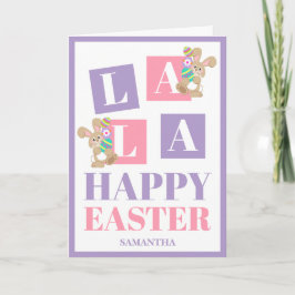 Carte de vœux de Pâques La La Easter Bunny pastel