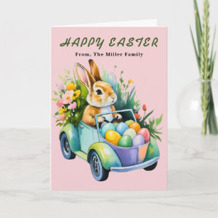 Carte de vœux de Pâques Lapin de Pâques mignon con