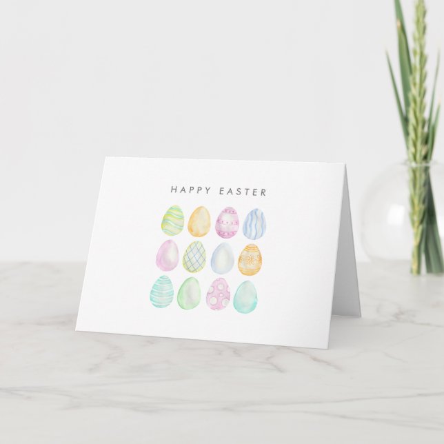 Carte de vœux de Pâques moderne pastel Joyeuses Pâ (Devant)