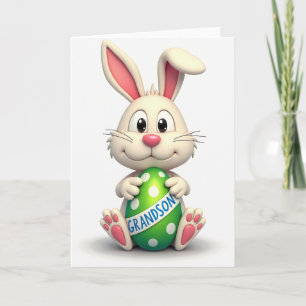 Carte de vœux de Pâques pour petit-fils Lapin Œuf
