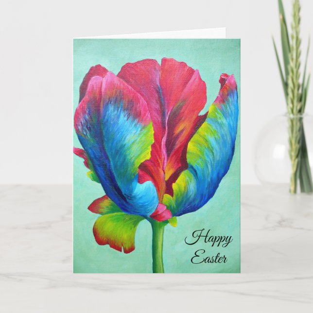Carte de voeux de Pâques - Rainbow Tulip (Devant)