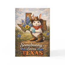 Carte de vœux de Pâques Somebunny aime Texas