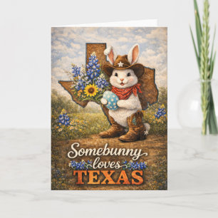 Carte de vœux de Pâques Somebunny aime Texas