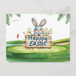 Carte de vœux de Pâques sur le thème de golf pour