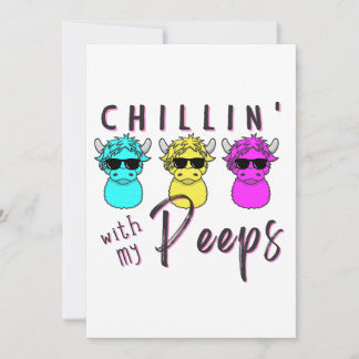 Carte de voeux de Pâques Vaches Peep Vaches de Pâq