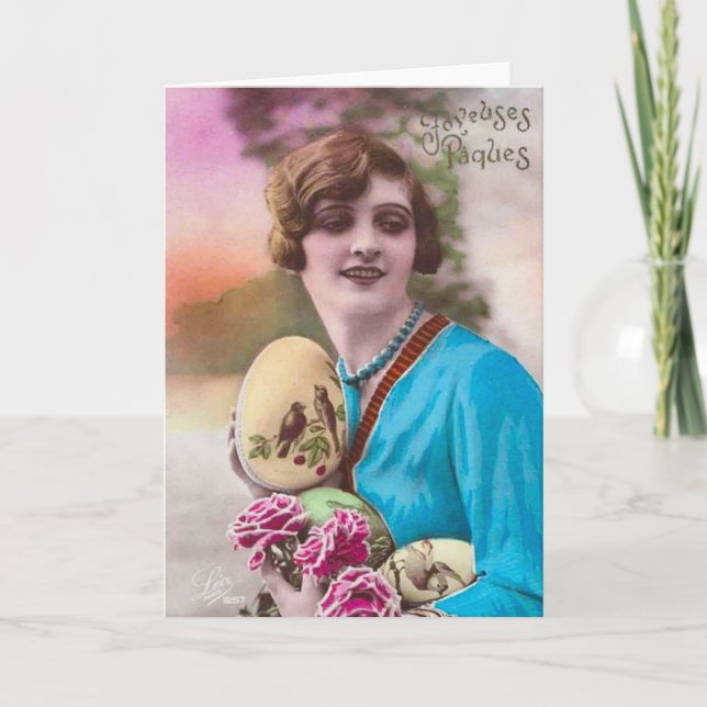 Carte de voeux de Pâques vintage (Devant)