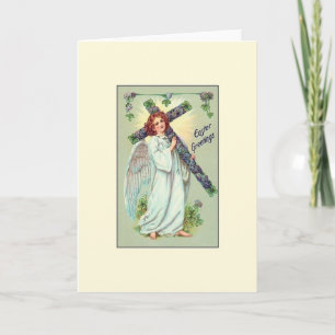 Carte de voeux de Pâques vintage Angel