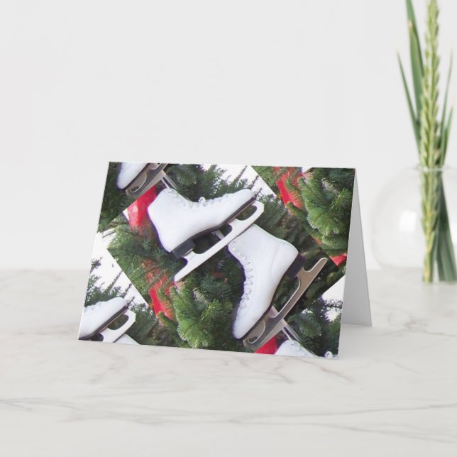 Carte de voeux de patins de glace (Devant)