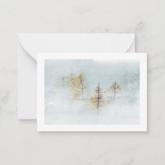 Carte de vœux de paysage d'hiver à l'aquarelle