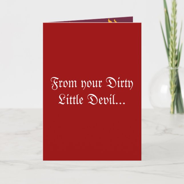 Carte de voeux de petit diable sale Valentins (Devant)