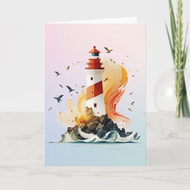 Carte de voeux de phare vierge (Devant)