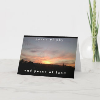 Carte de voeux de photo de coucher du soleil avec