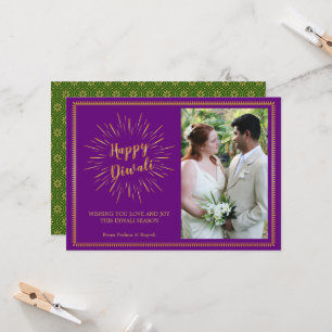 Carte de voeux de photo de Diwali - couleur faite