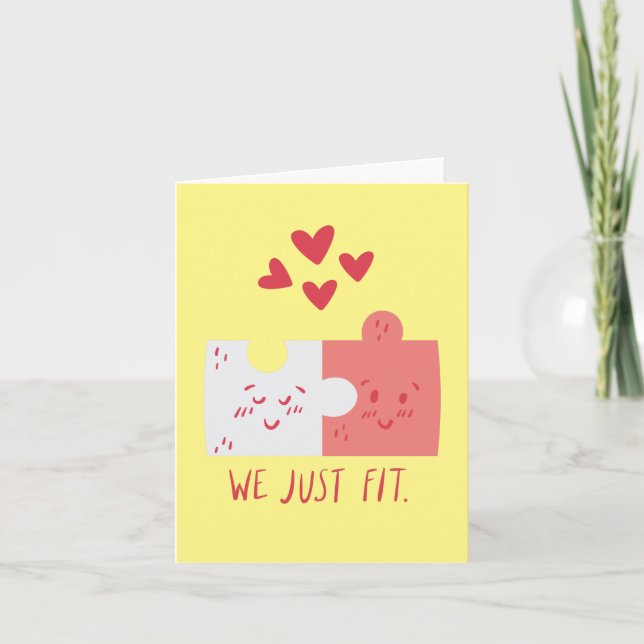 Carte de voeux de pièce de puzzle (Devant)