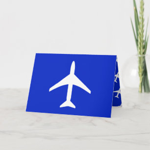 Carte de vœux de pilote d'avion blanc funky en vol