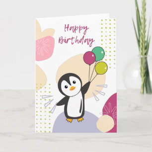 Carte de vœux de pingouin pour votre anniversaire