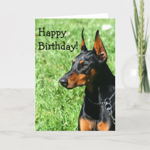 Carte de voeux de Pinscher de dobermann de joyeux