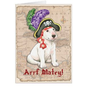 Carte de voeux de pirate de bull-terrier
