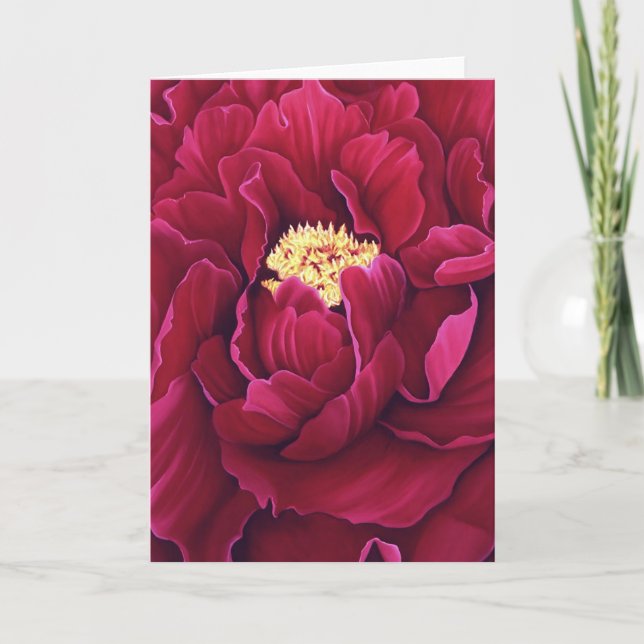 Carte de voeux de pivoine (Devant)