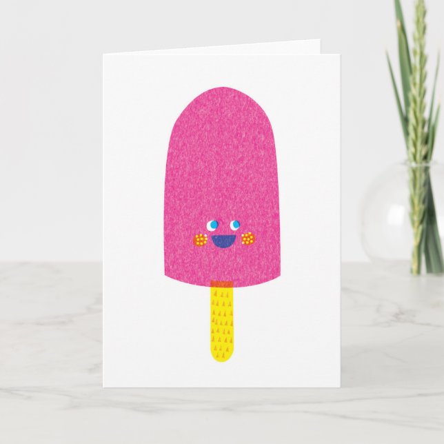 Carte de voeux de Popsicle de fraise (Devant)