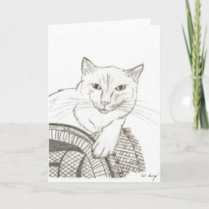 Carte de voeux de Portrait Ragdoll de chat