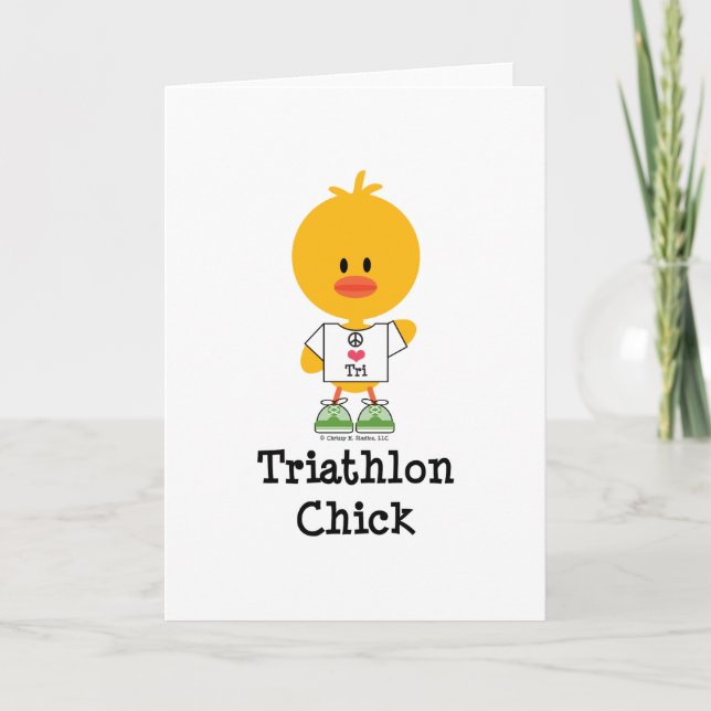 Carte de voeux de poussette de triathlon (Devant)