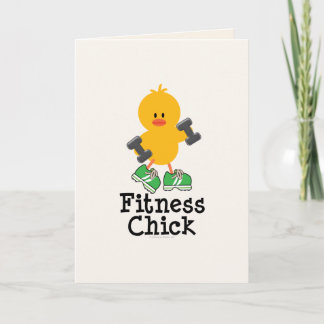 Carte de voeux de poussin de forme physique