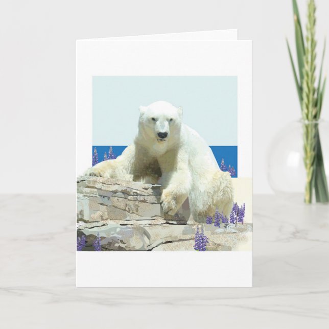 Carte de voeux de printemps de l'ours polaire (Devant)