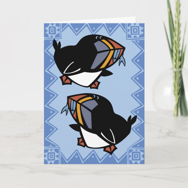 Carte de voeux de Puffins de la faune (Devant)