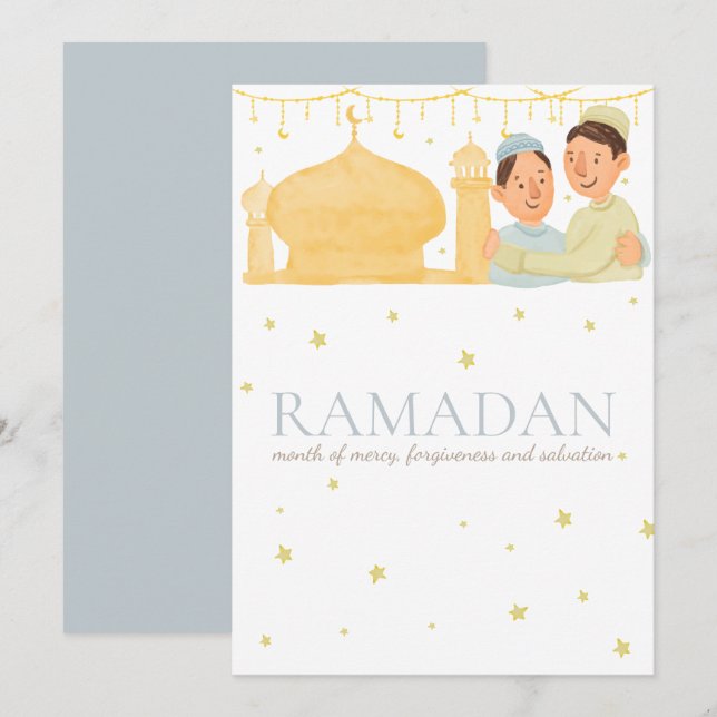 Carte de voeux de Ramadan Kareem, chèque-cadeau (Devant / Derrière)