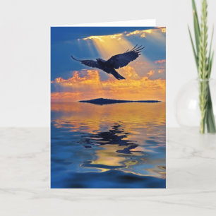 Carte de voeux de Raven & Sunset Birdlover