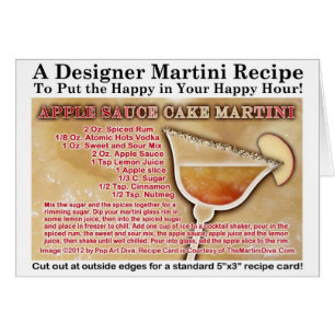 Carte de voeux de recette de Martini de gâteau de