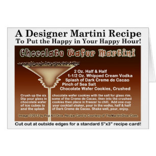 Carte de vœux de recette de martini gaufrette au c