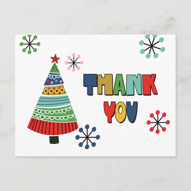 Carte de vœux de remerciement de Noël en couleur m (Devant)