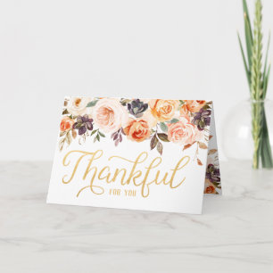 Carte de vœux de remerciement fleurie Shabby Chic 