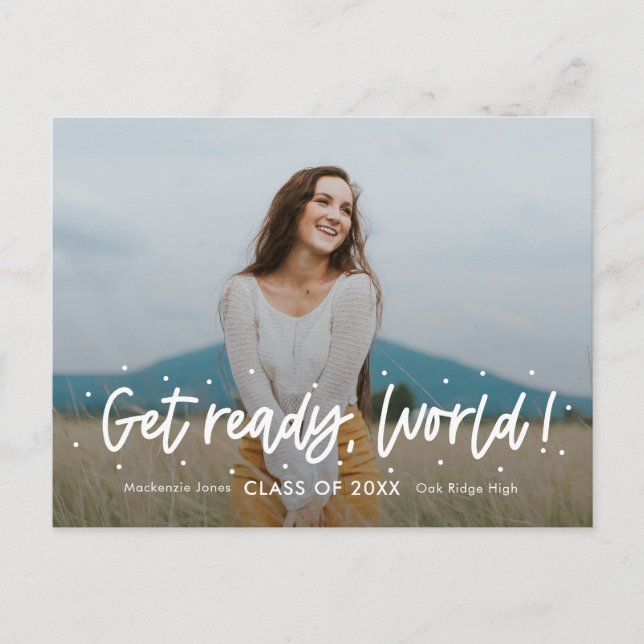 Carte de vœux de remise de diplômes EDITABLE COULE (Devant)