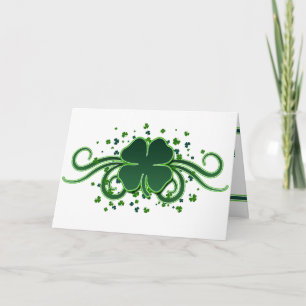 Carte de voeux de remous de shamrock du jour de St