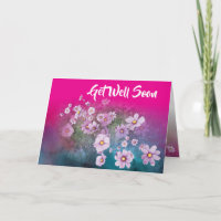 carte de vœux de rétablissement cosmos fleur sauva