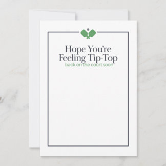 Carte de vœux de rétablissement Pickleball | Vert 