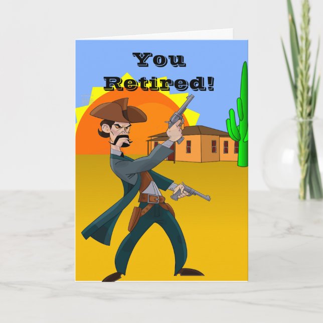 Carte de voeux de retraite de cowboy (Devant)