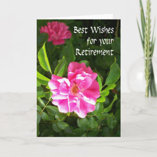 Carte de voeux de retraite - Roses roses