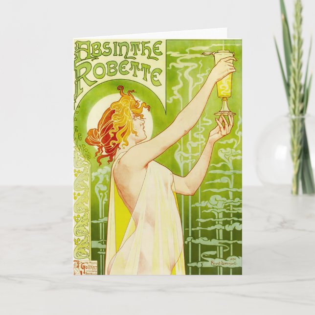 Carte de voeux de Robette d'absinthe d'Alphonse (Devant)